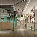 Modern Food Court Interior With Traffic Signs Tables Chairs And Tire Decorations
