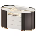 Modern Black And White Jewelry Cabinet With Gold Accents Drawers And Glass Top