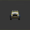 Yellow And Blue Rally Style Toy Car With Roof Lights And Decals