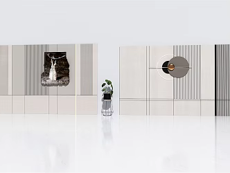Grille board background wall 3d model