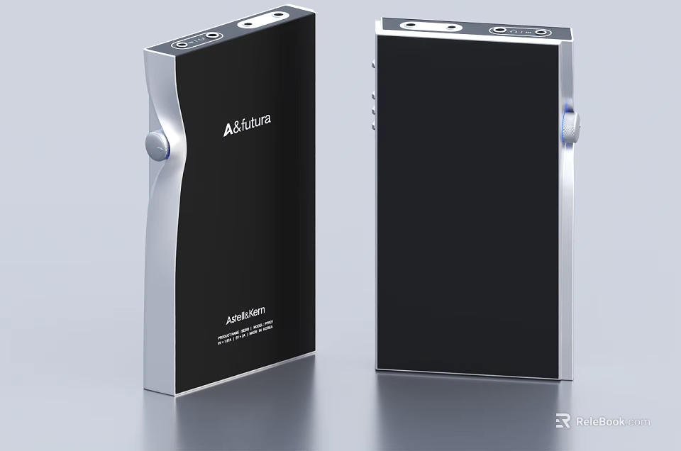 AstellKern Digital Audio Players In Sleek Black Design With Side Knob And Front Screen 3d model 