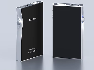 AstellKern Digital Audio Players In Sleek Black Design With Side Knob And Front Screen 3d model