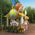 Modern Wenchuang Store Monkey Wenchuang Store 3d model