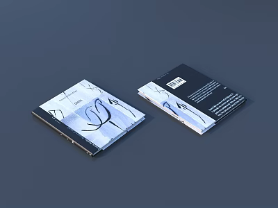 Book Cover Design With Minimalist Black And White Abstract Line Artwork 3d model