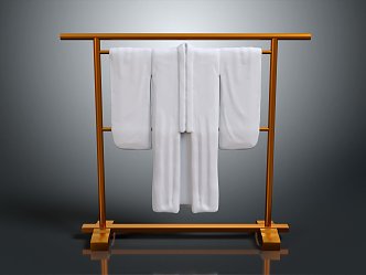 Japanese-style kimono Japanese clothing rack 3d model