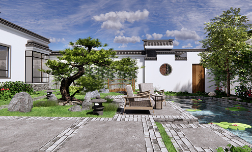 New Chinese Courtyard Landscape 3d model