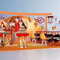 Nescafe New Year Promotion Exhibition Booth With Festive Decor And Red Yellow Design