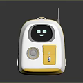 Cute White And Yellow Children's Backpack With Smart Display And Button Design For Kids