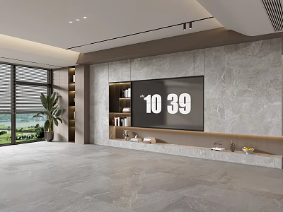 Modern Italian Living Room Light Luxury TV Background Wall Full Wall TV Cabinet 3d model