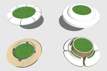 Modern tree pool tree pool stool 3d model