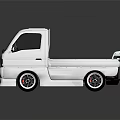 White Modified Small Truck With Black Bed Large Wheels And Unique Headlights 3d model