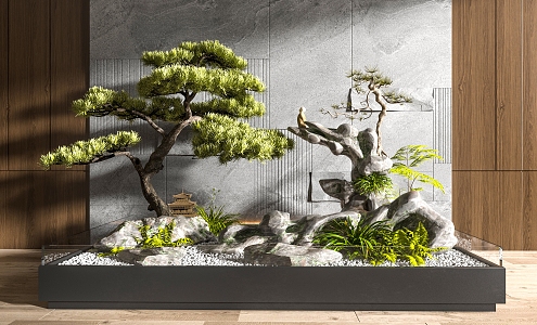 Indoor landscape sketch Indoor plant landscape Indoor rockery landscape 3d model