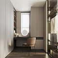 Modern Minimalist Bedroom Interior Design With Large Bed Glass Wardrobe And Hanging Lamps