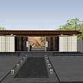 New Chinese Gate Entrance Gate 3d model