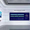 Futuristic Urban Digital Display With Large Screen City Skyline And Network Lines