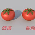 Fresh Red Tomato 3D Models Comparing Low Poly and High Poly Details 3d model