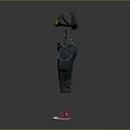 Tactical Character Outfit With Black Green Vest Gray Pants Pink Shoes And Accessories