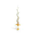 Ornate Fantasy Weapon With Serrated Blade Golden Hilt And 3D Design
