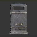 Vintage Decorative Metal Litter Bin With Double Openings And Base Stand