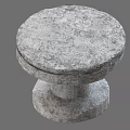 Weather Resistant Round Stone Outdoor Table With Textured Surface And Sturdy Pedestal