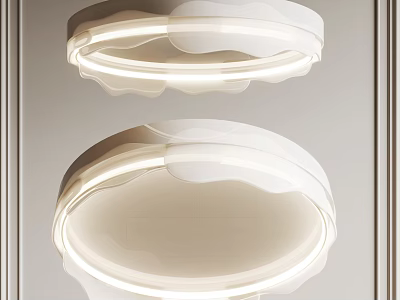 Elegant Modern White Circular LED Ceiling Lights For Living Room Bedroom Interior 3d model