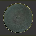 Ancient Bronze Drum Equipment With Circular Top Metal Side Rings Rustic Greenish Surface
