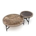 Modern Italian Marble Coffee Table Set Round Table 3d model