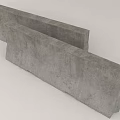 Sturdy Traffic Sign With Concrete Support Base For Road Safety Infrastructure 3d model