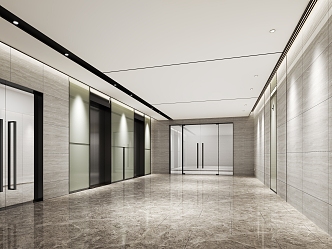 Elevator hall 3d model