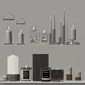Diverse Candle Lamps Featuring Glass And Metal Designs With White Black Brown Candles