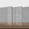 Modern Room Dividers With Geometric Grid Patterns White Frame And Transparent Panels