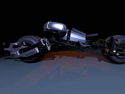 Futuristic Metallic Silver Motorcycle With Streamlined Frame Sleek Bodywork And Black Wheels 3d model