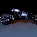 Futuristic Metallic Silver Motorcycle With Streamlined Frame Sleek Bodywork And Black Wheels