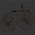 Vintage High Wheel Bicycle With Red Wheels And Black Classic Frame Design