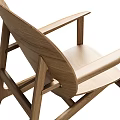 Wooden Accent Chair With Round Backrest And Hollow Design Minimalist Style