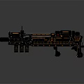 Futuristic Sci Fi Weapon With Black Mechanical Design Yellow Accent Lines And Complex Structure 3d model