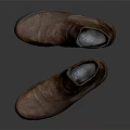 Brown High Top Leather Shoes With Vintage Distressed Design And Light Rubber Sole
