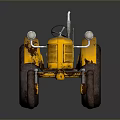 Vintage Yellow Classic Tractor With Large Wheels And Retro Rustic Design