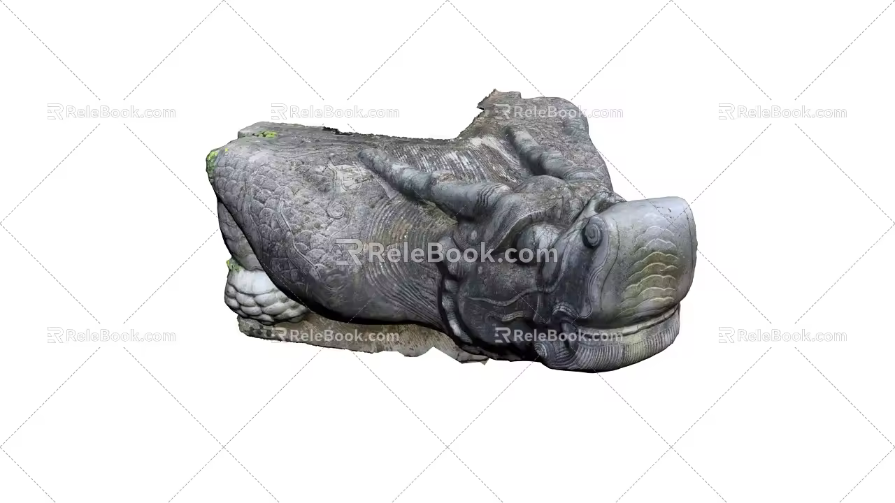 Chinese ancient building drainage beast head 3 scan 3d model
