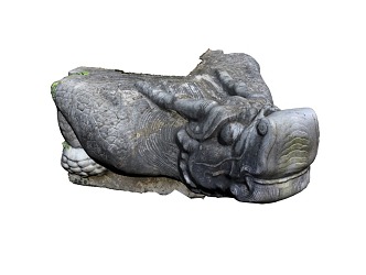 Chinese ancient building drainage beast head 3 scan 3d model