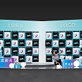 Popular Photo Check-in Spot With Double Sided LOGO Wall Multiple Screens And Decorative Elements