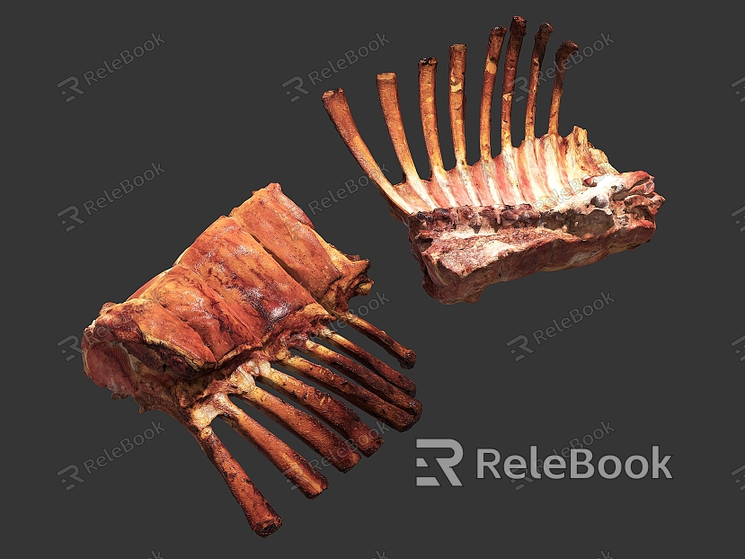 Roast lamb chops and mutton model