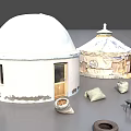 Traditional Public Yurts Featuring Cultural Accessories and Handcrafted Decor Items