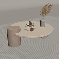 Cream wind coffee table 3d model