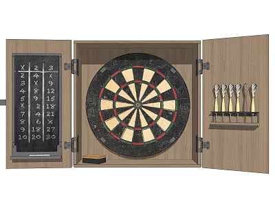 Modern dart board dart decoration 3d model