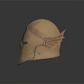 Ancient Warrior Golden Helmet With Mythical Creature Carvings And Wing Design
