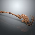 Decorative Ornamental Staff With Intricate Carved Head And Detailed Patterns Design