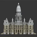 Ancient Architecture With Grand Dome Tower Spires And Symmetrical Stone Steps 3d model