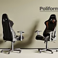 Poliform Modern Office Chairs With Black And Brown Design Armrests Wheels And Stylish Backrests