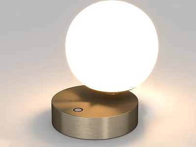Modern Minimalist Table Lamp With White Spherical Lampshade Metal Base And Soft Illumination 3d model